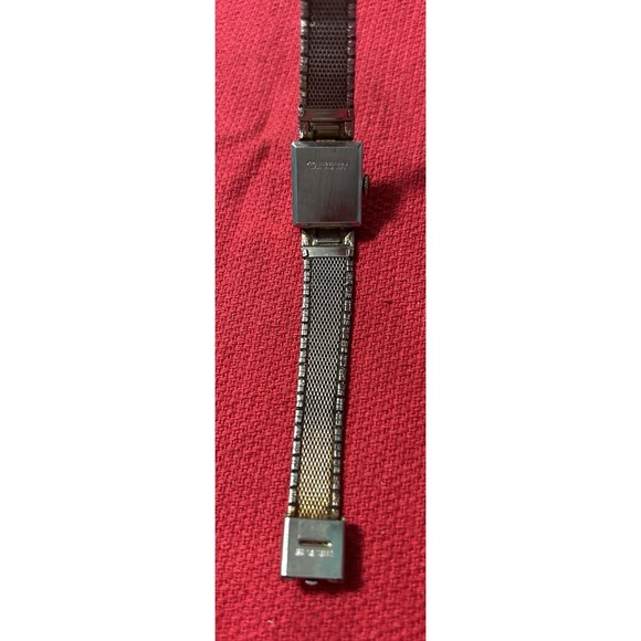 Vintage Timex Gold Tank Watch With Dark Green Dial Wind‎ Up Womens Watch